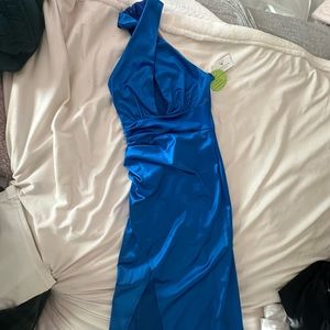 Windsor Royal Blue Halter Neck Maxi Dress